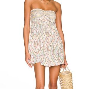 Free People Strapless Geometric Jumpsuit